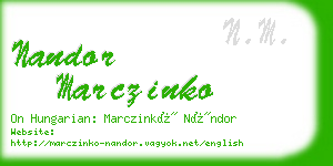 nandor marczinko business card